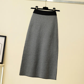 Buy black Women Checkered Hip Skirt