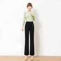 Micro Flared High Waist Drape Dress Pants