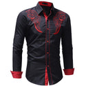 Men Casual Embroidery Printed Shirt