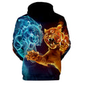 Men's Animal Style Tiger Creative Print Hoodie