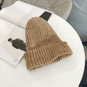 Unisex Pure Color Chenille Knitted Woolen Hat