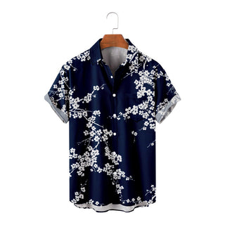 Men Hawaiian Digital Print Short Sleeve Shirt