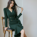 Women Green Blazer Mermaid Dress