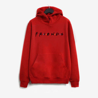 Buy red-black F.R.I.E.N.D.S Letter Print Long Sleeve Cotton Hoodie