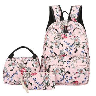 Buy all-pink 3pcs Schoolbag Backpack Lunch Bag And Wallets