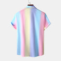 Men Casual Gradient Strips Shirt