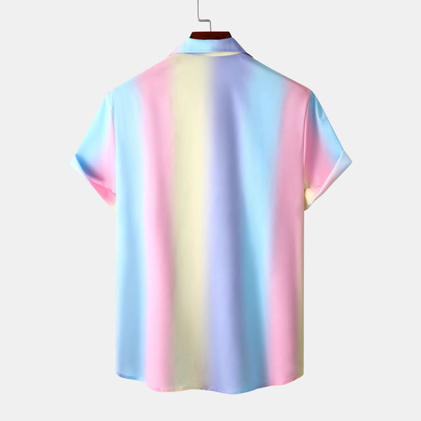 Men Casual Gradient Strips Shirt