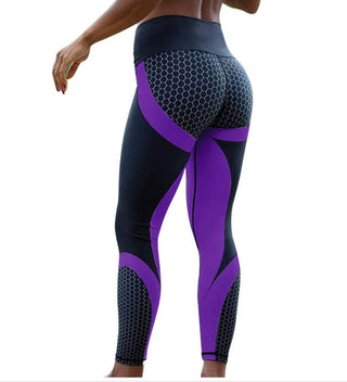 Buy purple Women High Waisted Patterned Leggings