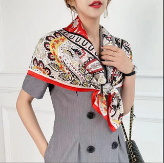 Buy style-43 Women Multi-Patterned Printed Silk Scarf