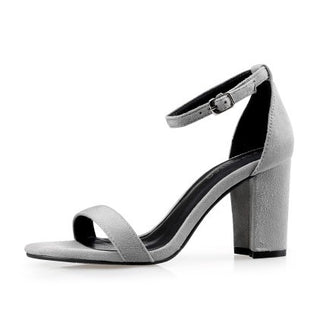 Buy gray Women One Word Buckled High Heels