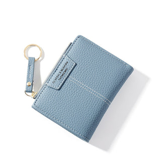 Buy blue Women Solid Color Short Wallet