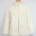 Women Stand Collar Fur Slim Jacket