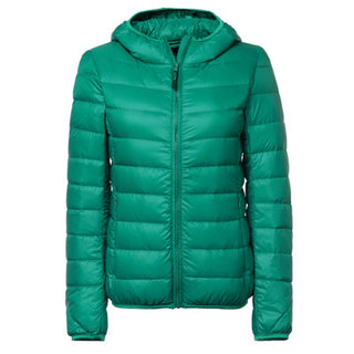 Buy emerald-green Women Slim Portable Short Thin Down Jacket