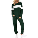 Round Neck Striped Two Piece Sweater & Pants Set