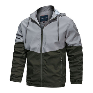 Men Hooded Stand Collar Casual Jacket