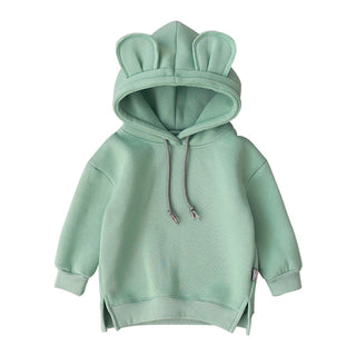 Buy green Bunny Eared Cotton Hooded Sweater