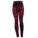 High Waist Tight Denim Printed Leggings