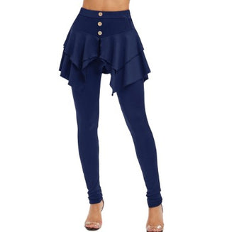 Buy navy Women Tiered Ruffle Skirted Legging