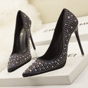 Elegant Stiletto Rhinestone Pointed Toe Heels