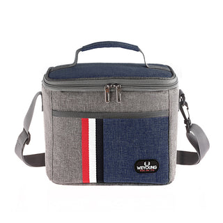 Buy denim-blue Insulated Striped Lunch Bag