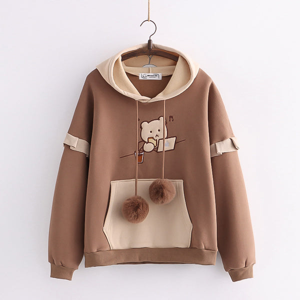 Women Embroidered Cotton Hoodie