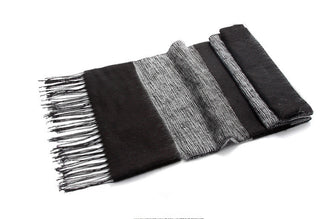 Buy black-white Men Stitching Imitation Cashmere Scarf