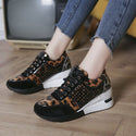 Sequined Leather Mesh Patterned Sneakers