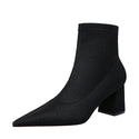 Women Wool Mid Wedge Sock Boots