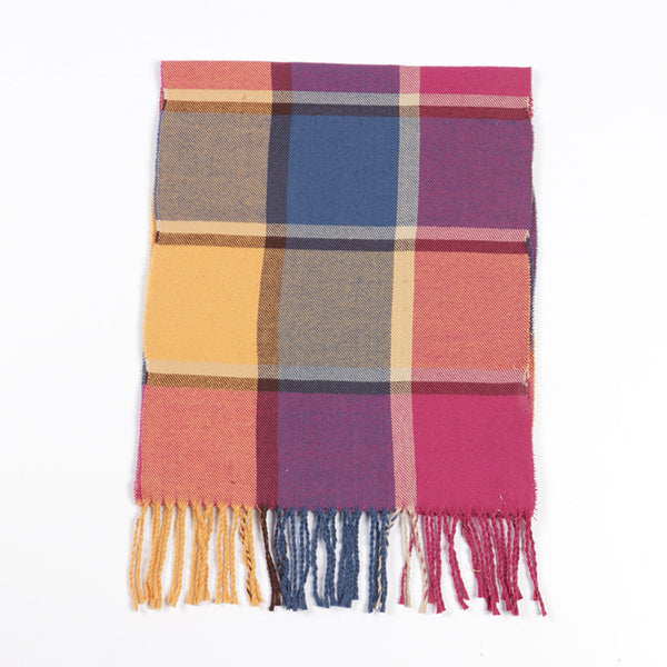 Unisex Thick Plaid Cotton Scarf