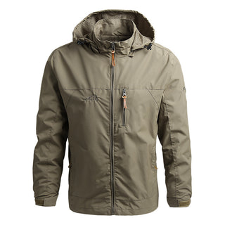 Buy khaki Men Windbreaker Outdoor Sports Jacket