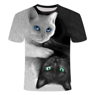 Buy 9-style Unisex Cute Cat Print 3D Short Sleeve T-shirt