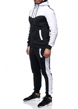 Buy white Men Casual Hooded Start Sweatshirt Suit