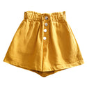 Cotton Elasticated Button-up Shorts