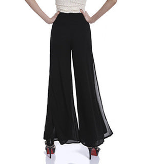 Buy black Chiffon Harem Split Wide-leg Pants