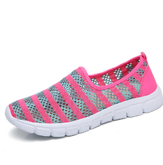 Buy dark-pink Women Woven Mesh Slip-on Sneakers