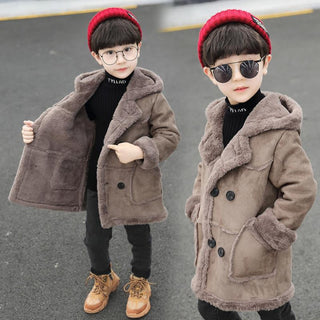 Kids Suede Padded Trench Coat