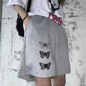 Butterfly Print Cotton Blended Shorts