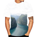 Men's 3D Snow Mountain Print T-Shirt