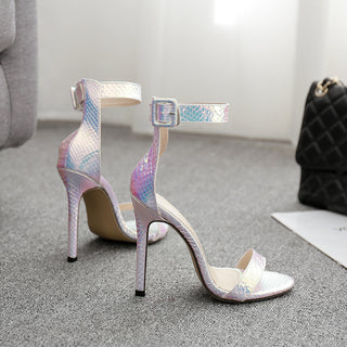 Buy silver Women Gradient Stiletto High Heels