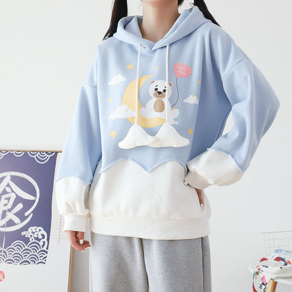 Dream Cotton Bear Print Hoodie