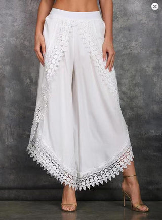 Women Commuter Lace Harem Wide Leg Pants