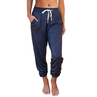 Buy dark-blue Unisex High Waist Loose Pocketed Sweatpants-