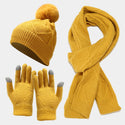 Three Piece Set Of Autumn And Winter Hat, Scarf, & Gloves