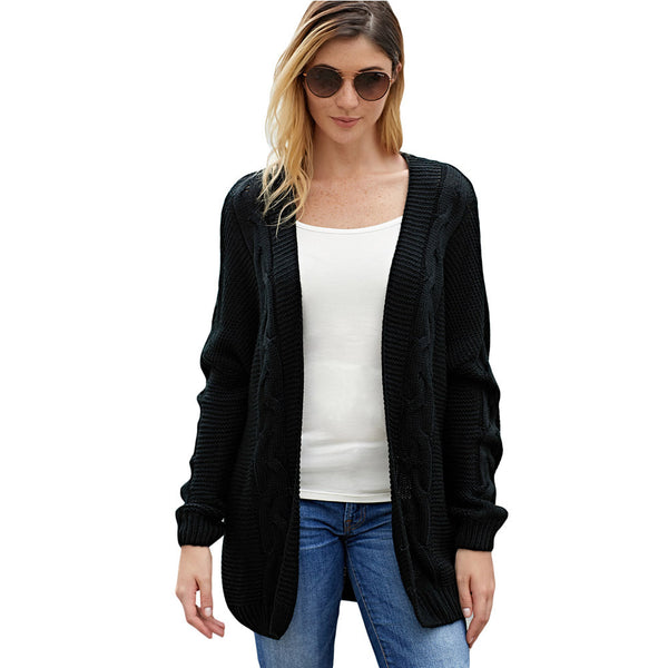 Bat Sleeve Knit Acrylic Cardigan