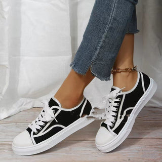 Buy black Women Solid Color Flat Platform Sneakers