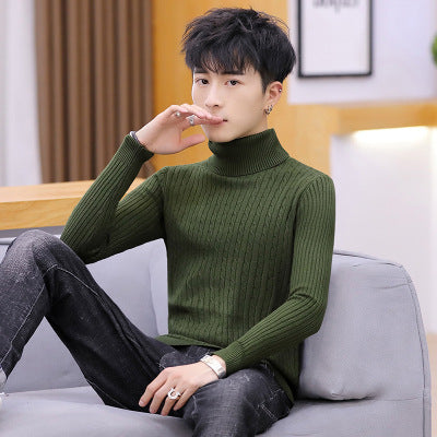 Men Slim-fit High Neck Sweater