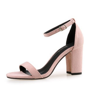 Buy pink Women One Word Buckled High Heels