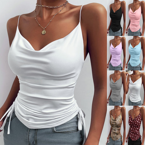 Spaghetti Strap Tops V-neck Camisole Tops