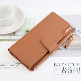 Buy brown Women Long Two-Fold Stacked Wallet