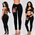 Women Floral Embroidered Elasticated Jeans